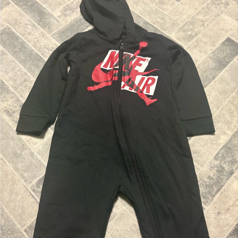 Nike Black and Red Footies One Piece with Air Jordan Design